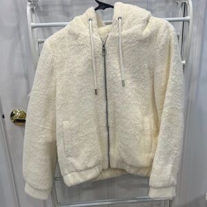 Cozy Cream Fur Zip-Up Hoodie